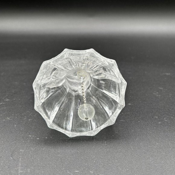 Vintage Crystal Clear Holiday Christmas Bell- Santa Claus Frosted 4 5/8” - Picture 5 of 5